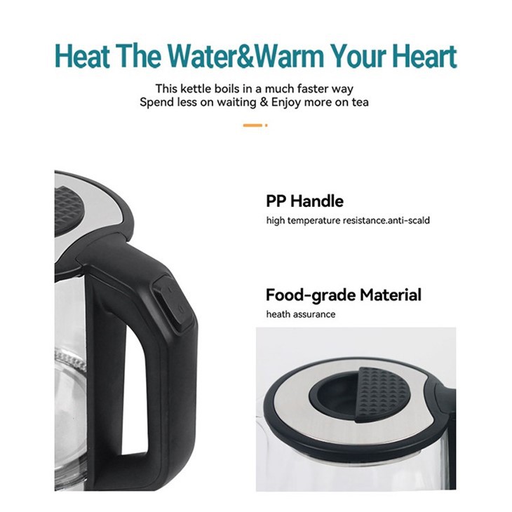 2.0 Litre Kettle Glass Body Electric Kettle